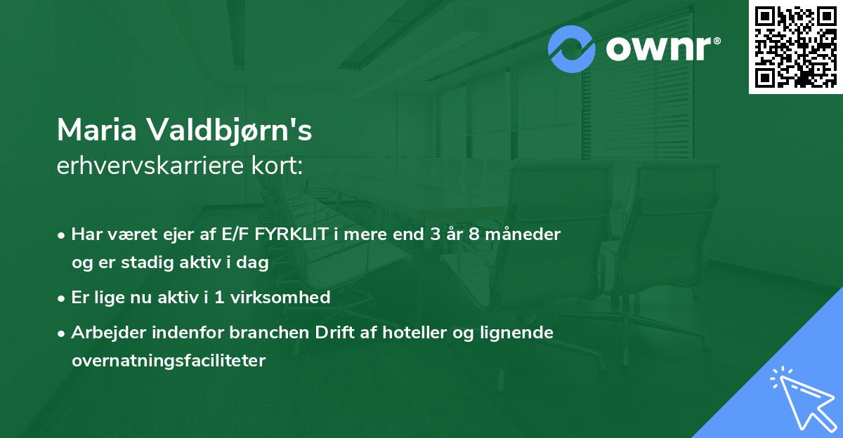 Maria Valdbjørn Hansen's erhvervskarriere kort