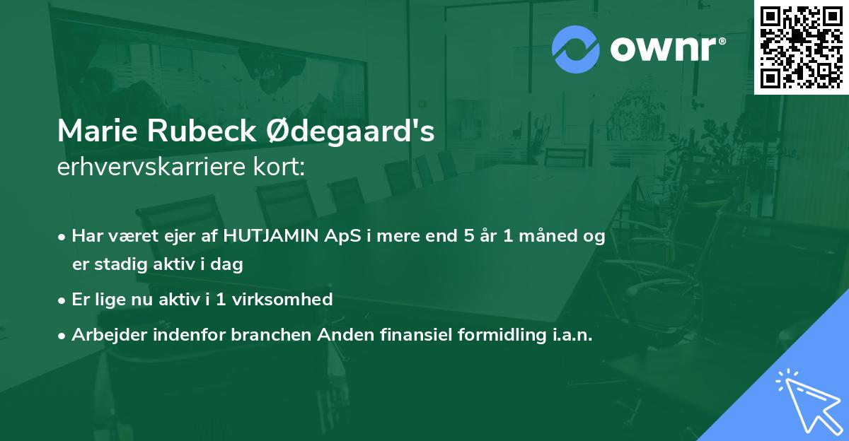 Marie Rubeck Ødegaard's erhvervskarriere kort