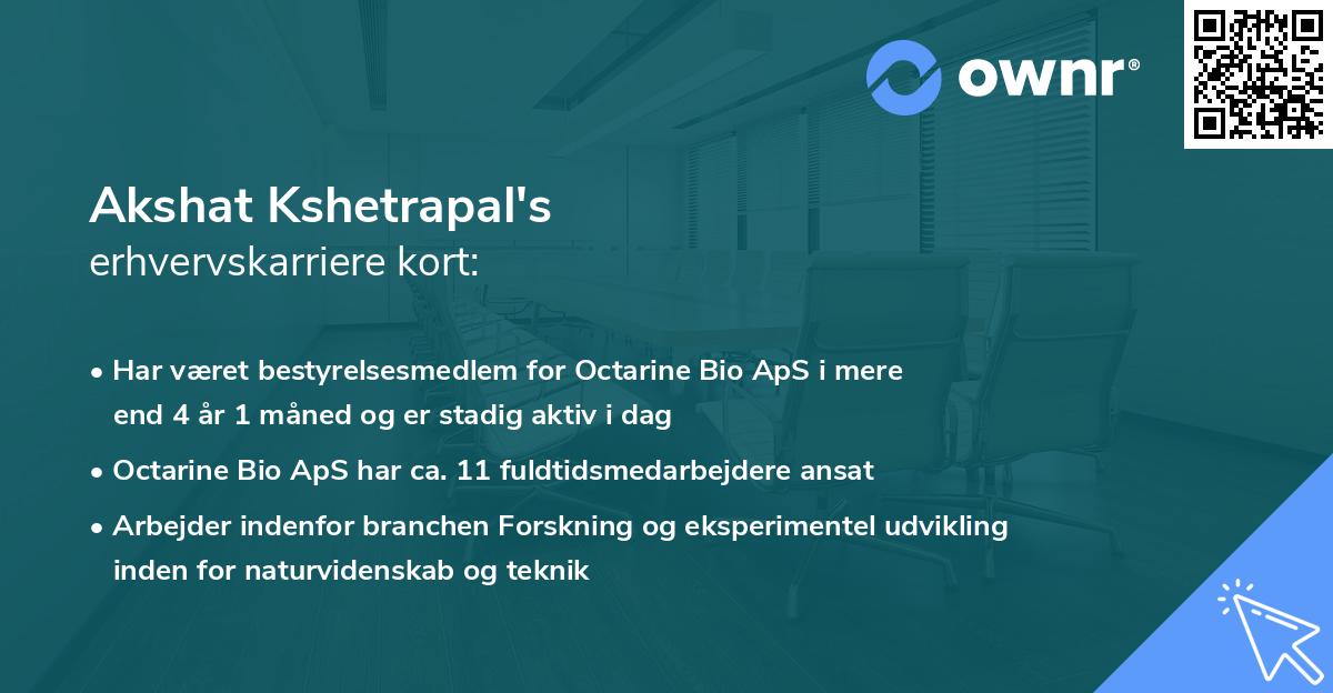 Akshat Kshetrapal's erhvervskarriere kort