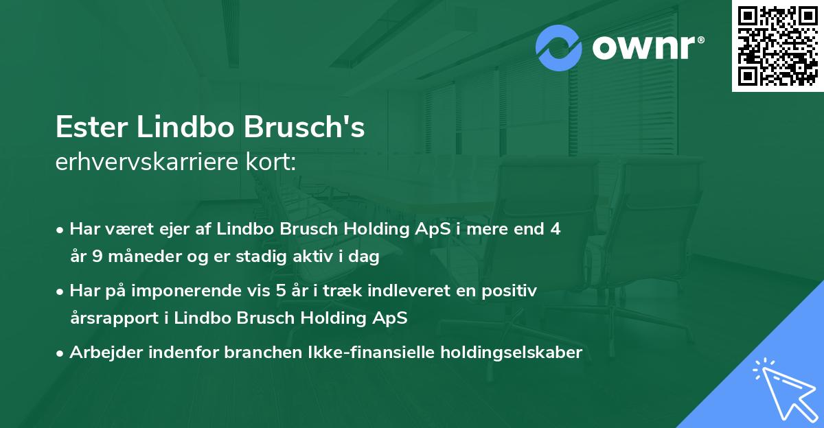 Ester Lindbo Brusch's erhvervskarriere kort
