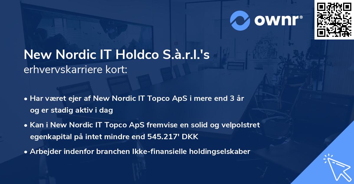New Nordic IT Holdco S.à.r.l.'s erhvervskarriere kort