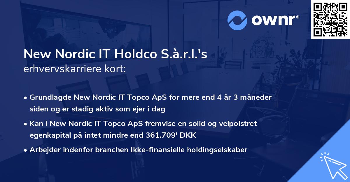New Nordic IT Holdco S.à.r.l.'s erhvervskarriere kort