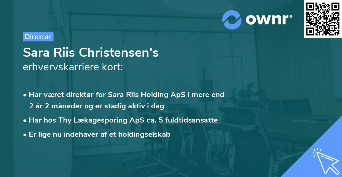 Sara Riis Christensen's erhvervskarriere kort