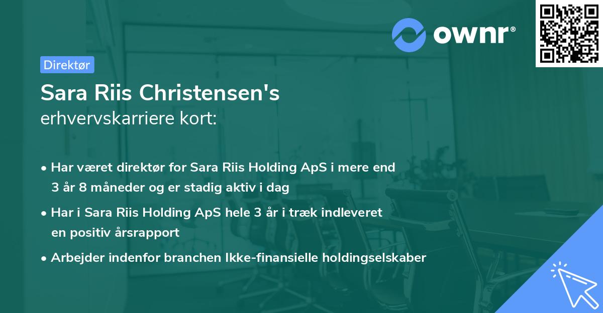 Sara Riis Christensen's erhvervskarriere kort