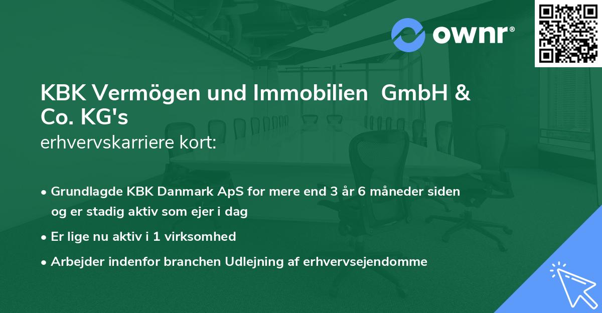 KBK Vermögen und Immobilien GmbH & Co. KG's erhvervskarriere kort