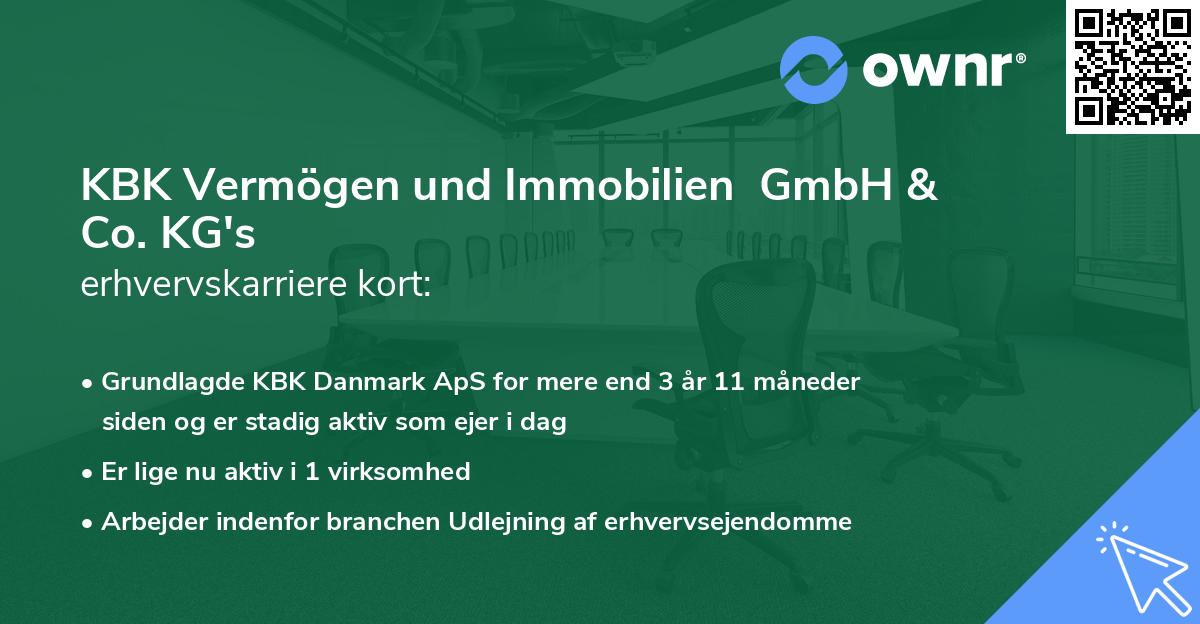 KBK Vermögen und Immobilien  GmbH & Co. KG's erhvervskarriere kort