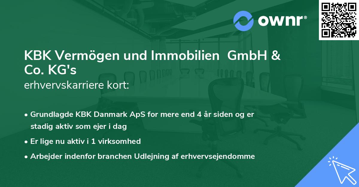 KBK Vermögen und Immobilien  GmbH & Co. KG's erhvervskarriere kort