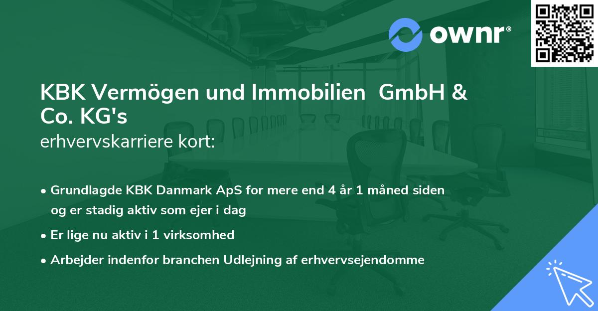 KBK Vermögen und Immobilien GmbH & Co. KG's erhvervskarriere kort