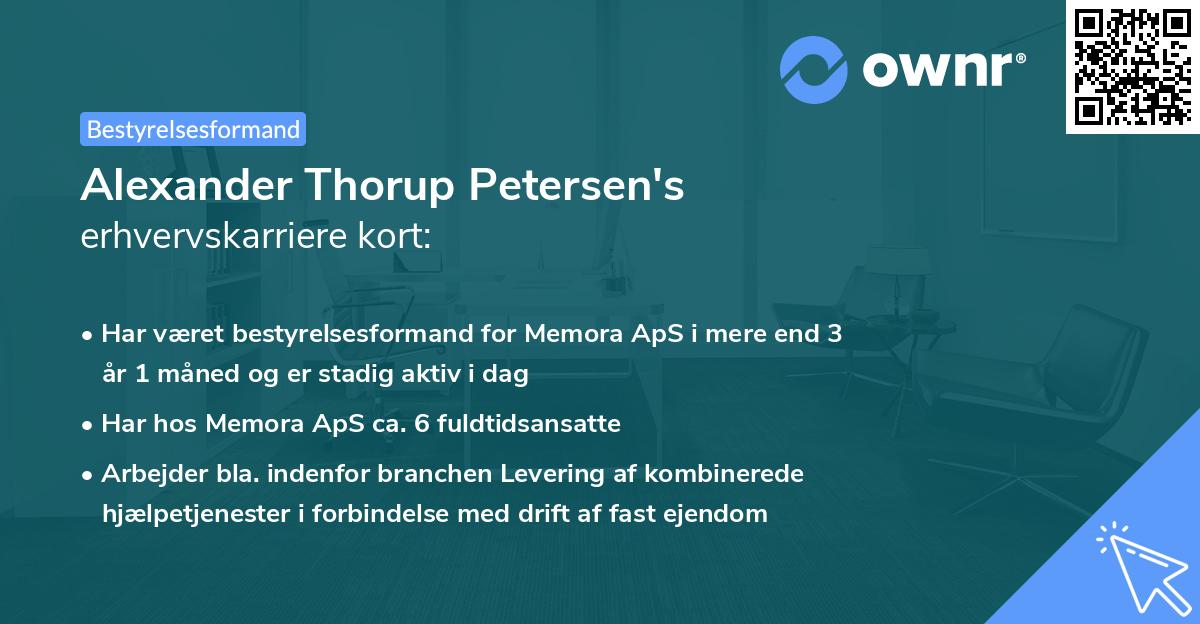 Alexander Thorup Petersen's erhvervskarriere kort