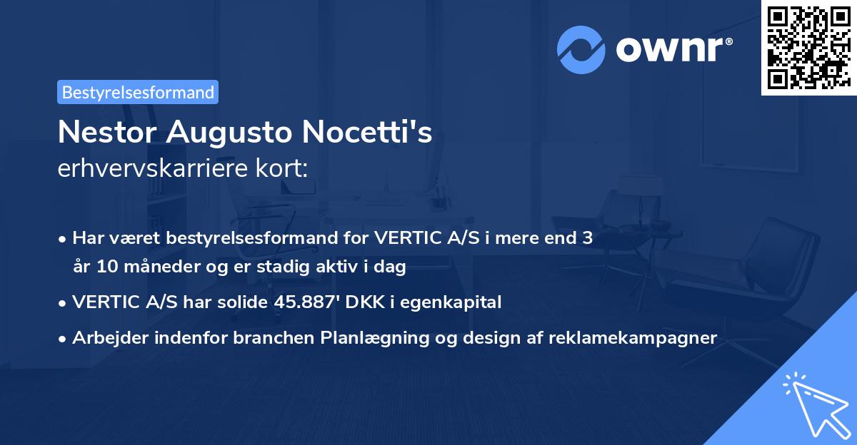 Nestor Augusto Nocetti's erhvervskarriere kort