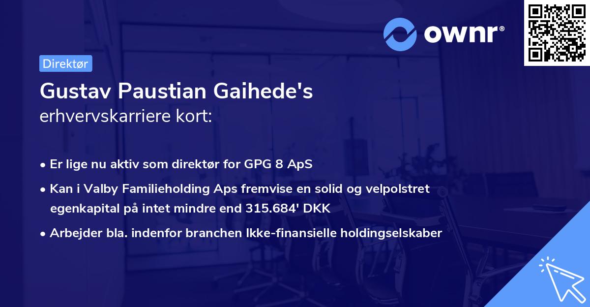 Gustav Paustian Gaihede's erhvervskarriere kort