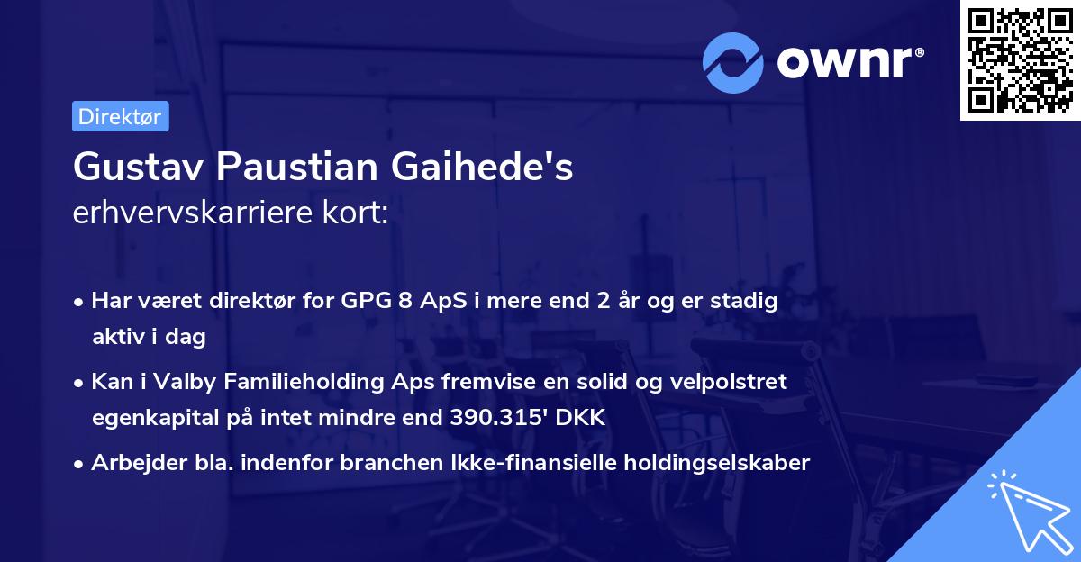 Gustav Paustian Gaihede's erhvervskarriere kort