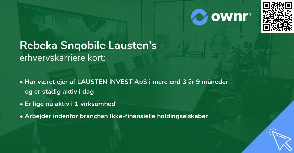 Rebeka Snqobile Lausten's erhvervskarriere kort