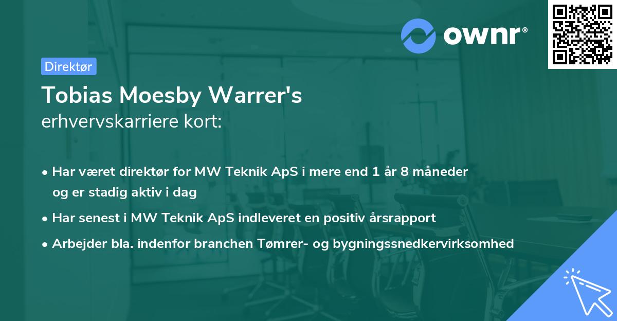 Tobias Moesby Warrer's erhvervskarriere kort