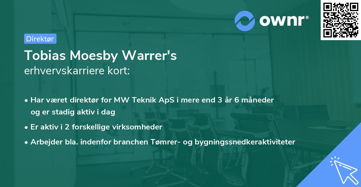 Tobias Moesby Warrer's erhvervskarriere kort