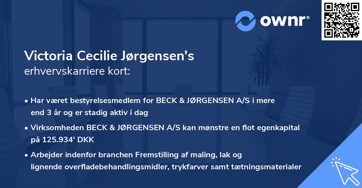 Victoria Cecilie Jørgensen's erhvervskarriere kort