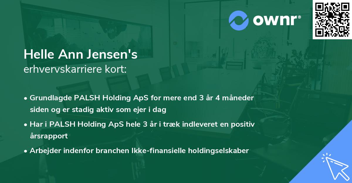 Helle Ann Jensen's erhvervskarriere kort