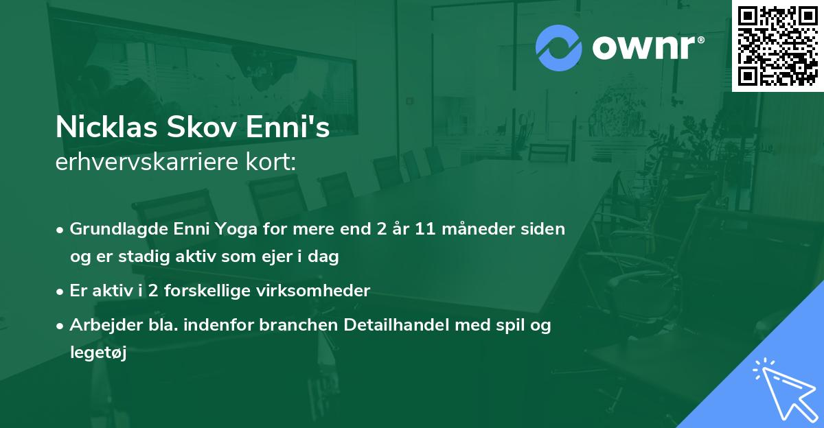 Nicklas Skov Enni's erhvervskarriere kort