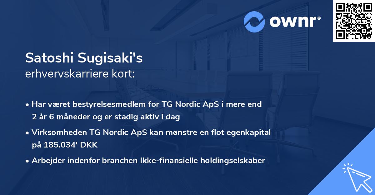 Satoshi Sugisaki's erhvervskarriere kort