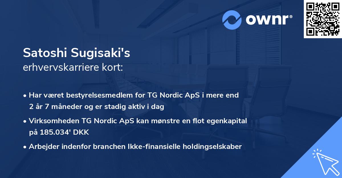 Satoshi Sugisaki's erhvervskarriere kort