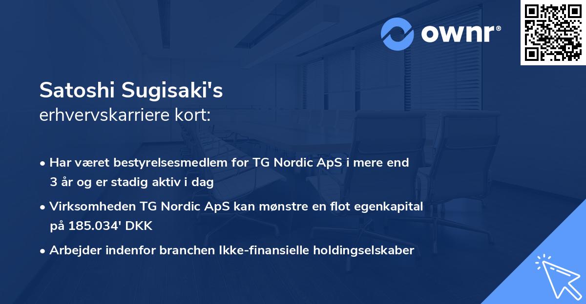 Satoshi Sugisaki's erhvervskarriere kort