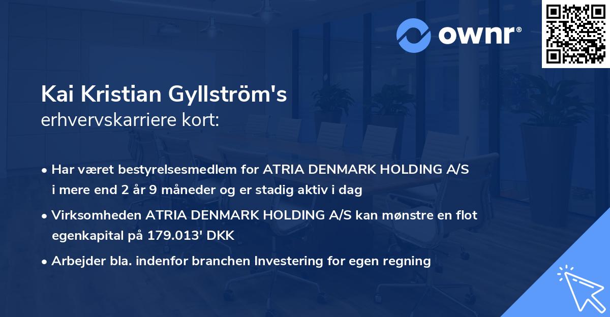 Kai Kristian Gyllström's erhvervskarriere kort