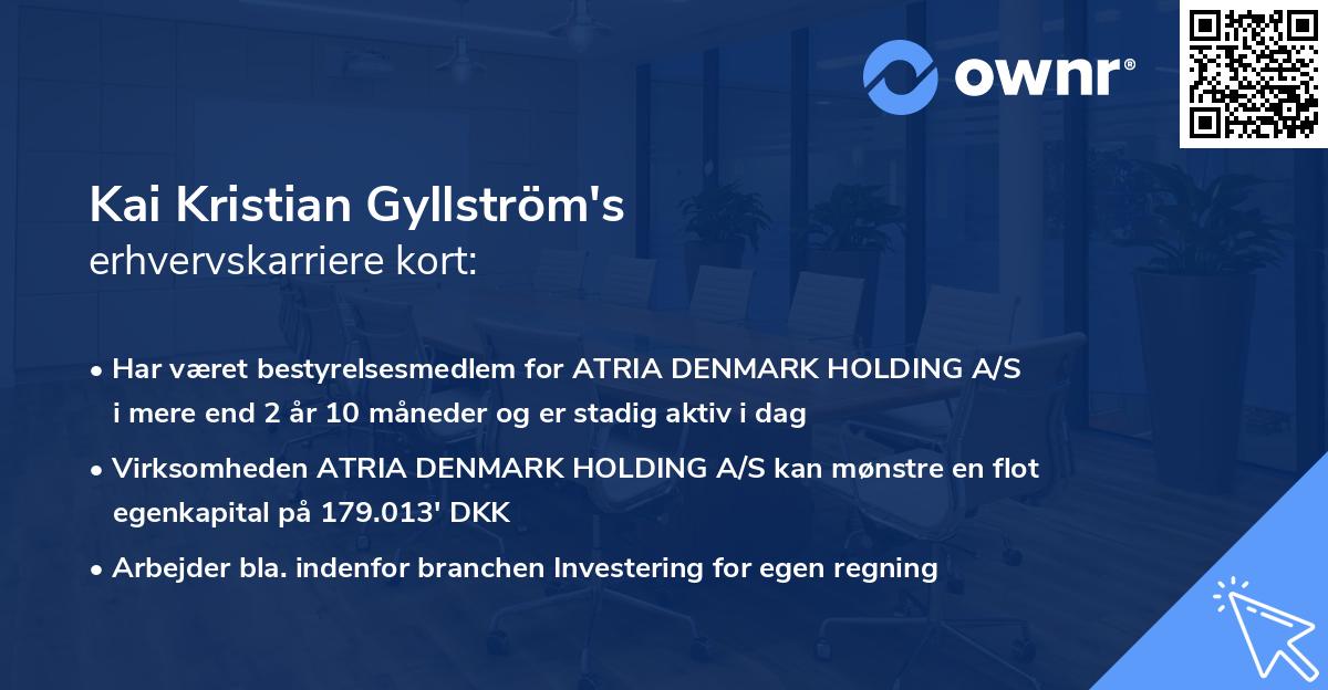 Kai Kristian Gyllström's erhvervskarriere kort