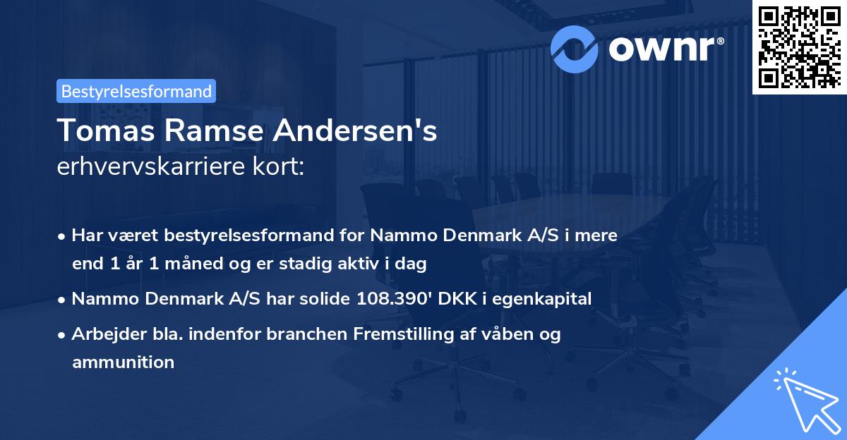 Tomas Ramse Andersen's erhvervskarriere kort