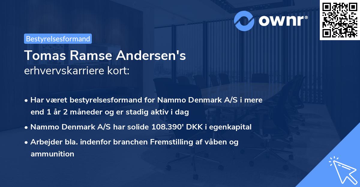Tomas Ramse Andersen's erhvervskarriere kort