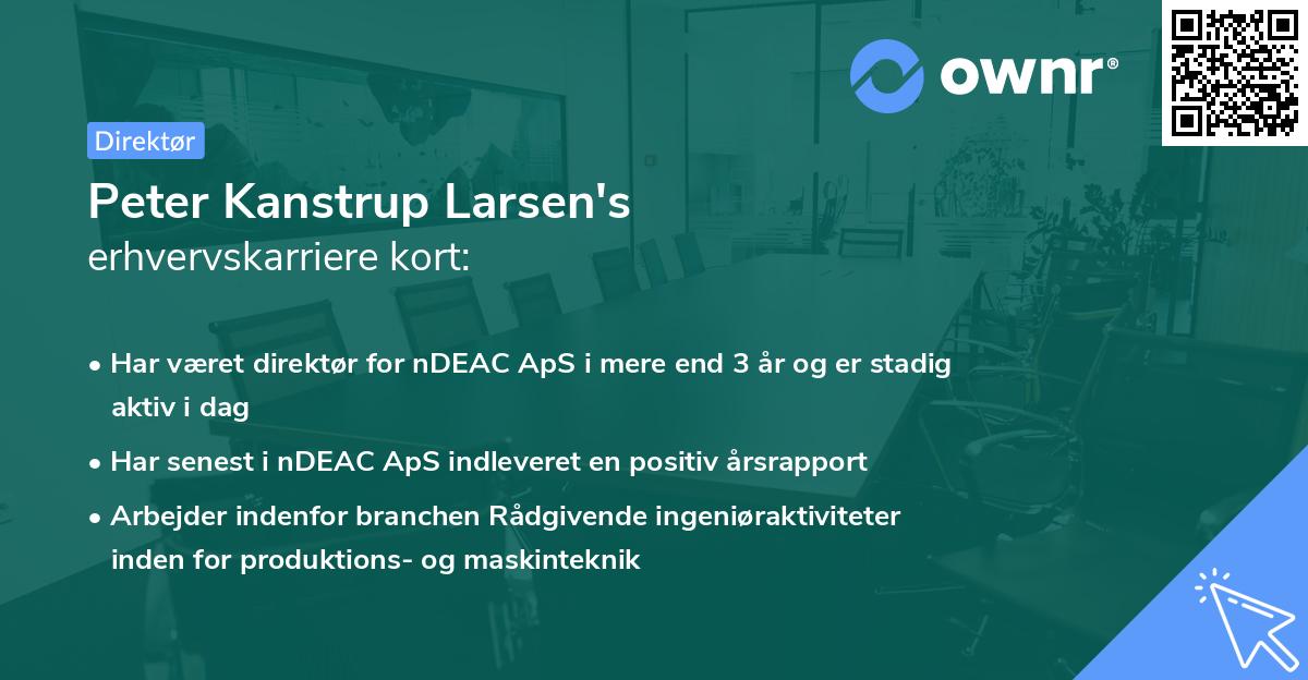 Peter Kanstrup Larsen's erhvervskarriere kort