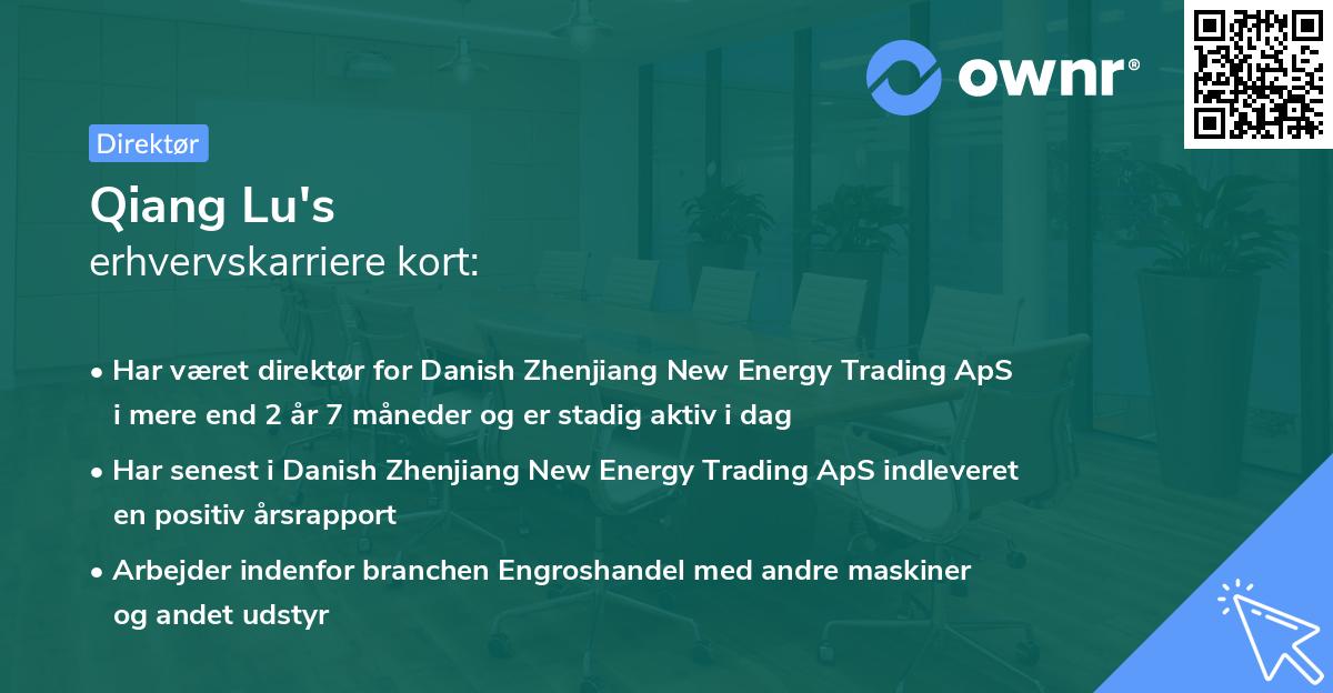 Qiang Lu's erhvervskarriere kort