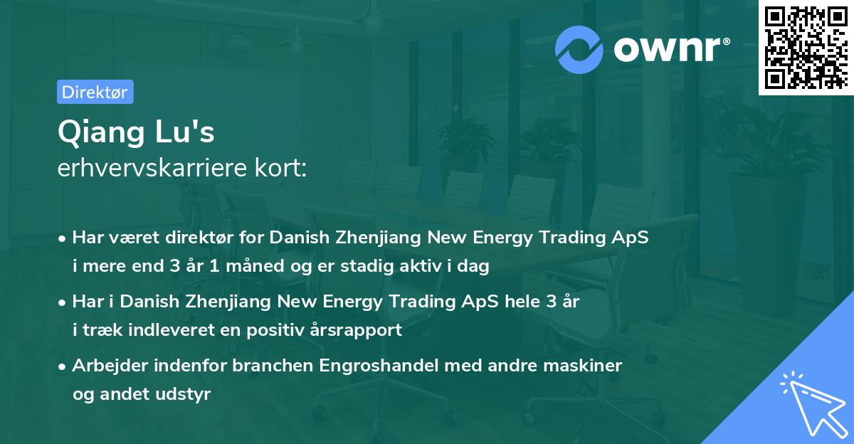 Qiang Lu's erhvervskarriere kort