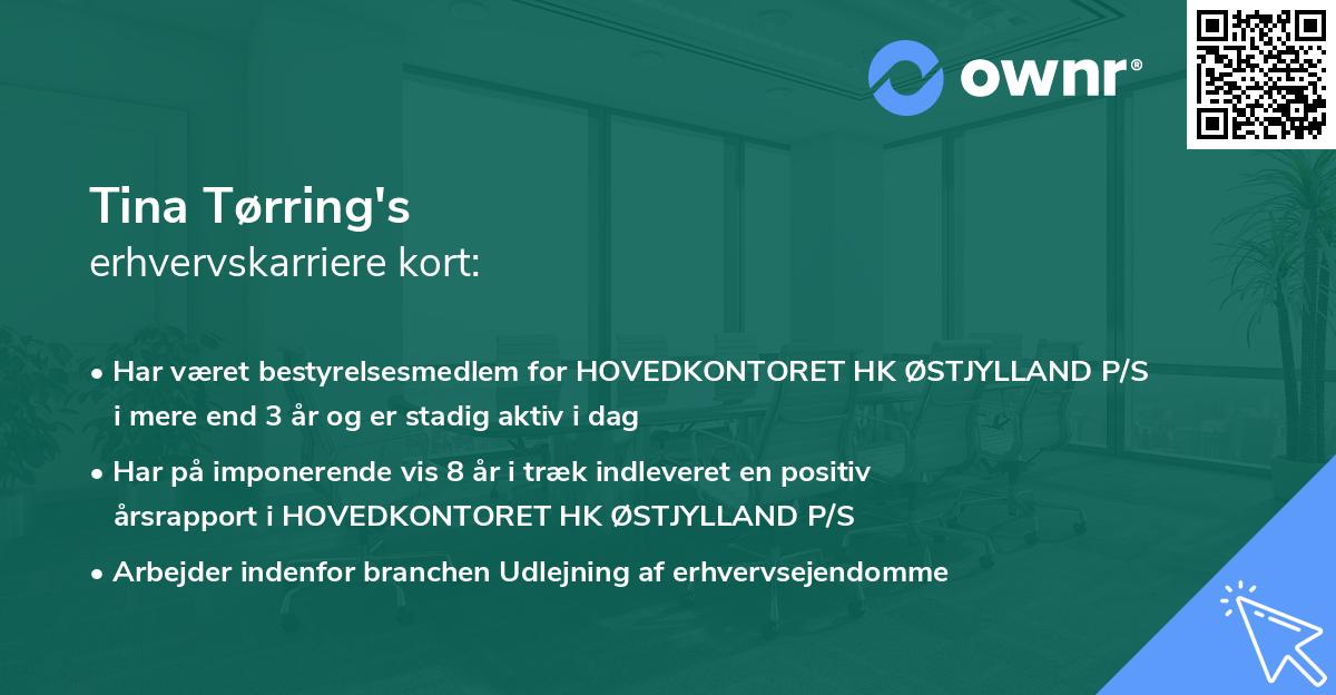 Tina Tørring's erhvervskarriere kort