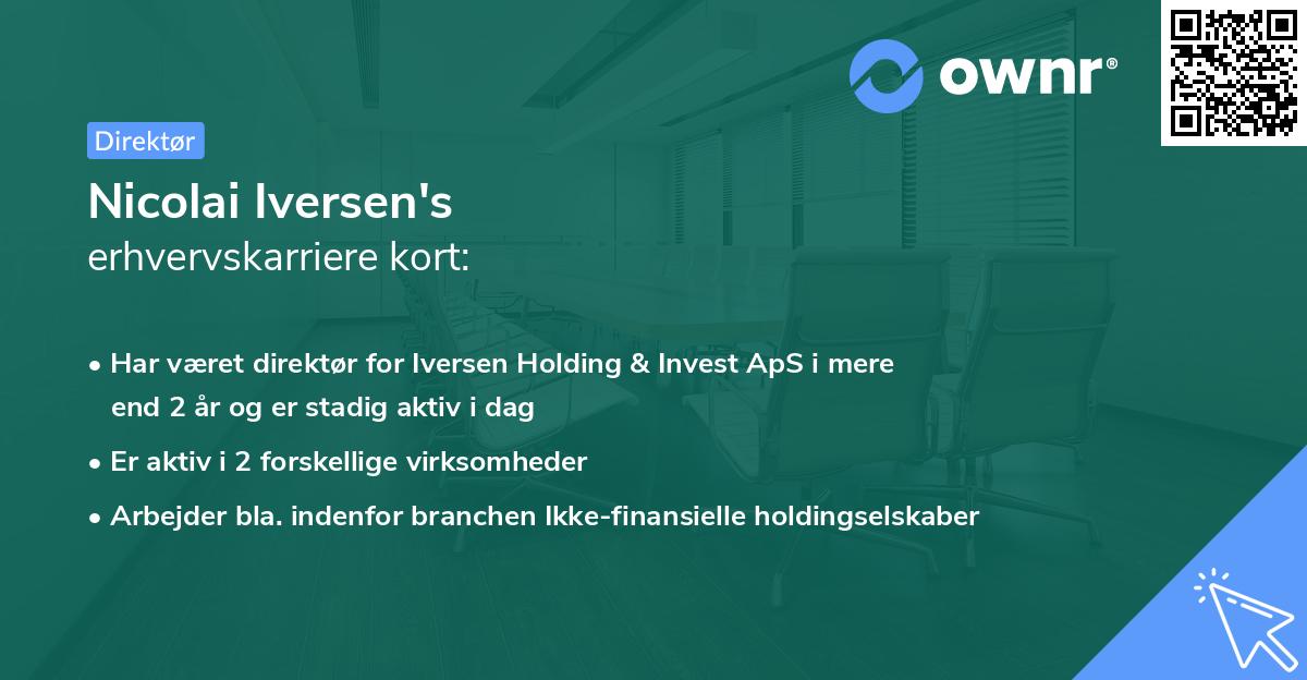 Nicolai Iversen's erhvervskarriere kort