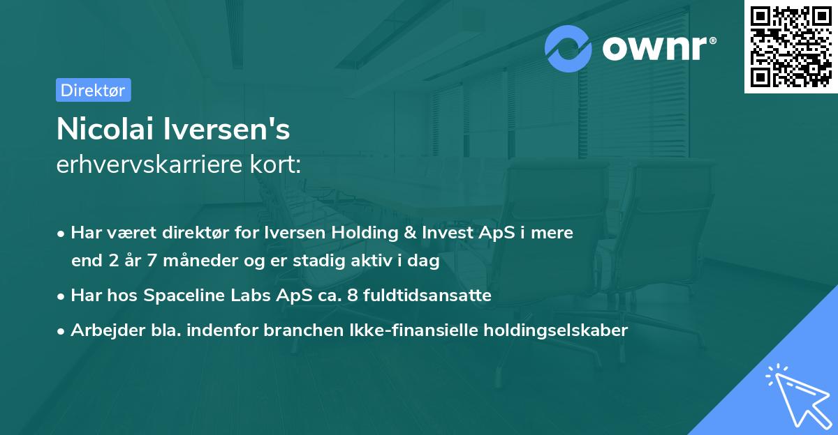 Nicolai Iversen's erhvervskarriere kort