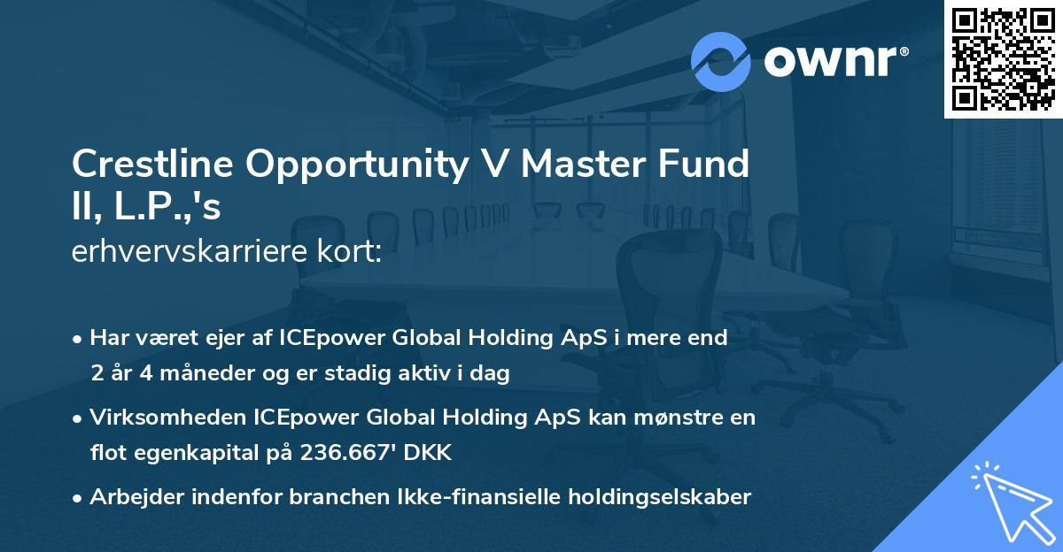 Crestline Opportunity V Master Fund II, L.P.,'s erhvervskarriere kort