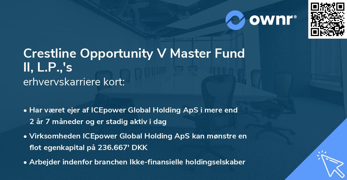 Crestline Opportunity V Master Fund II, L.P.,'s erhvervskarriere kort