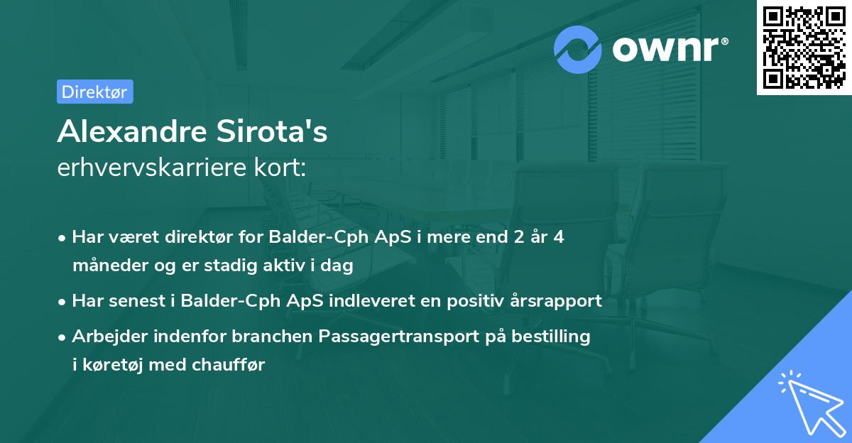 Alexandre Sirota's erhvervskarriere kort