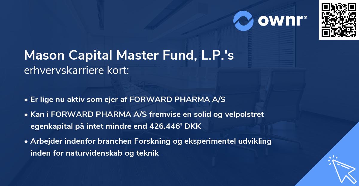 Mason Capital Master Fund, L.P.'s erhvervskarriere kort