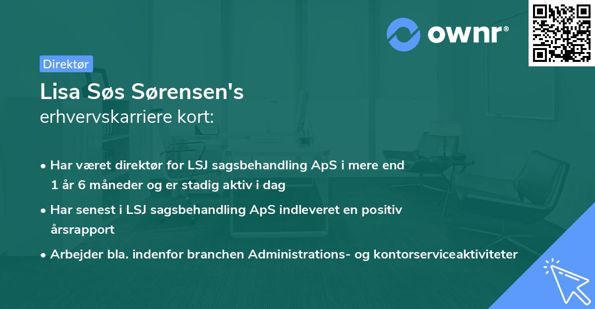 Lisa Søs Sørensen's erhvervskarriere kort