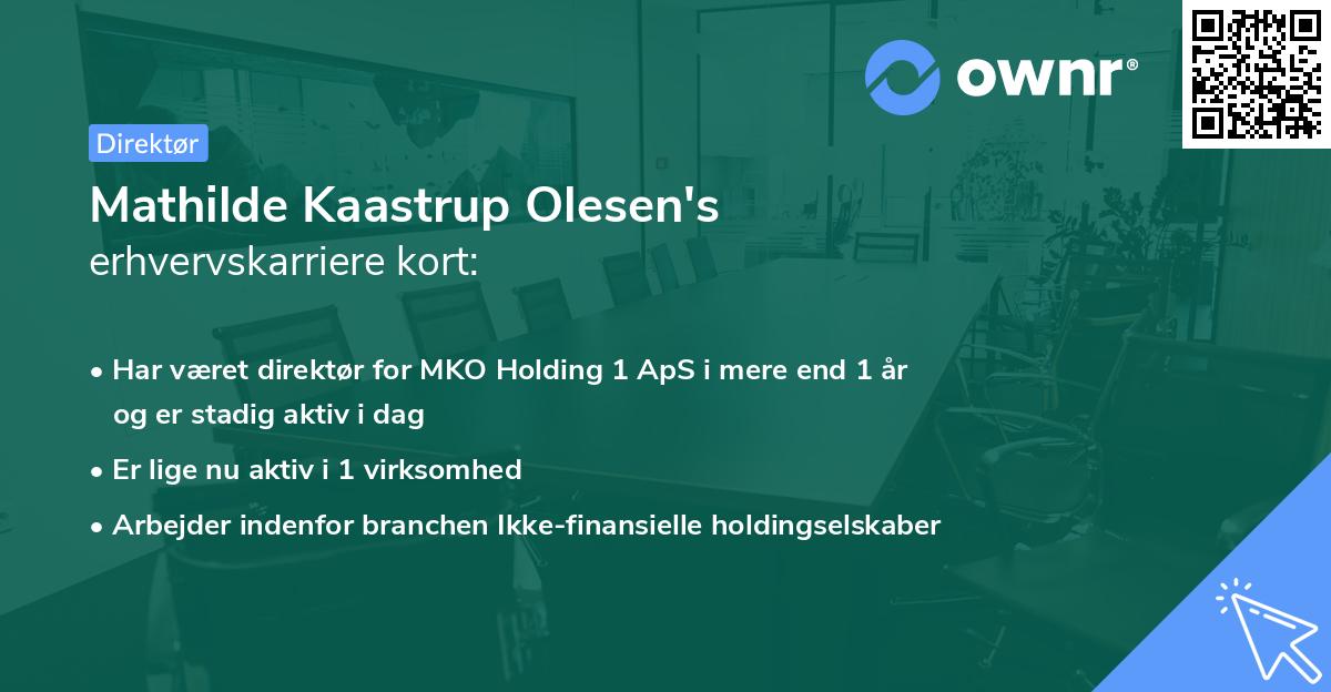 Mathilde Kaastrup Olesen's erhvervskarriere kort