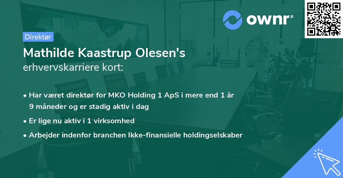 Mathilde Kaastrup Olesen's erhvervskarriere kort