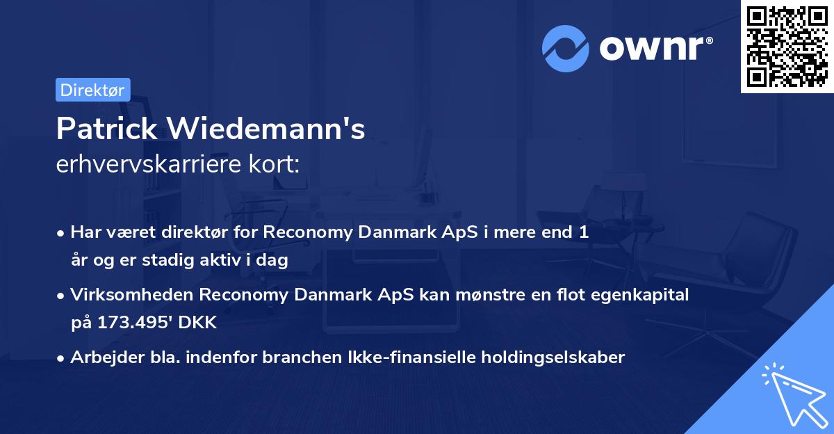 Patrick Wiedemann's erhvervskarriere kort