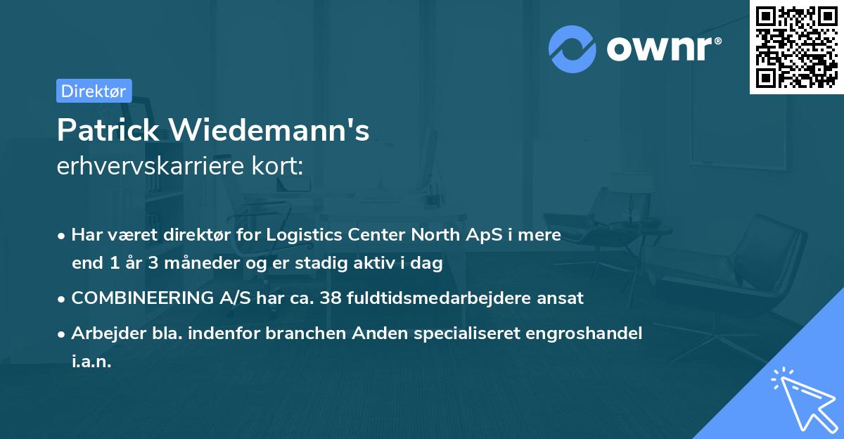 Patrick Wiedemann's erhvervskarriere kort