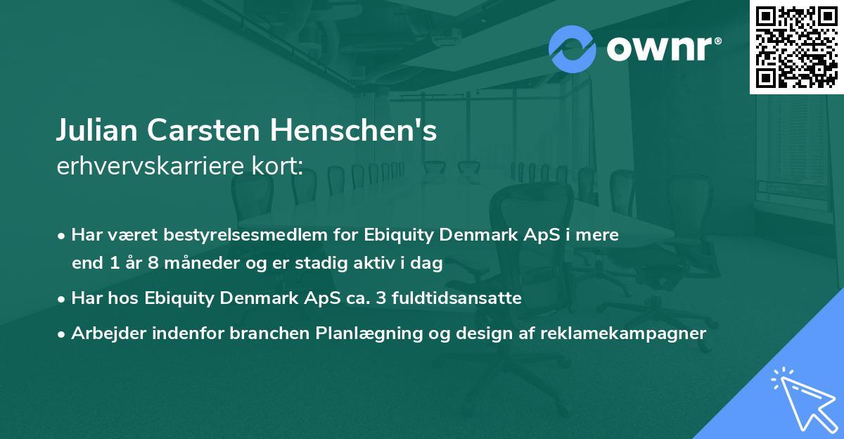 Julian Carsten Henschen's erhvervskarriere kort