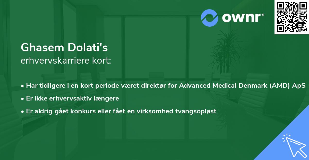 Ghasem Dolati's erhvervskarriere kort