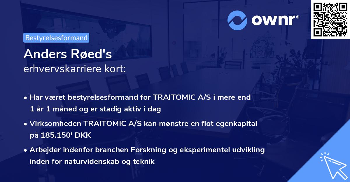 Anders Røed's erhvervskarriere kort