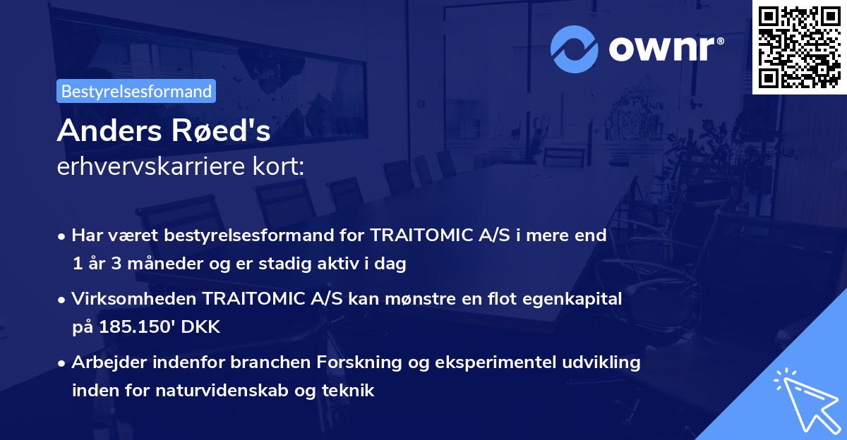 Anders Røed's erhvervskarriere kort