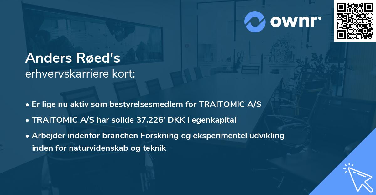 Anders Røed's erhvervskarriere kort