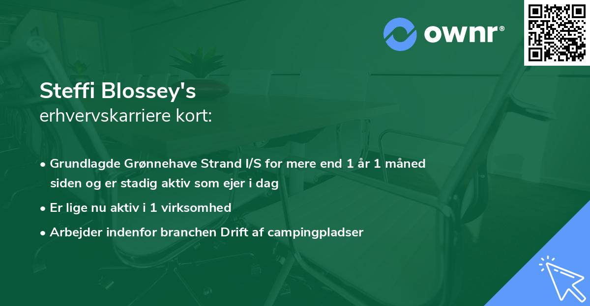 Steffi Blossey's erhvervskarriere kort